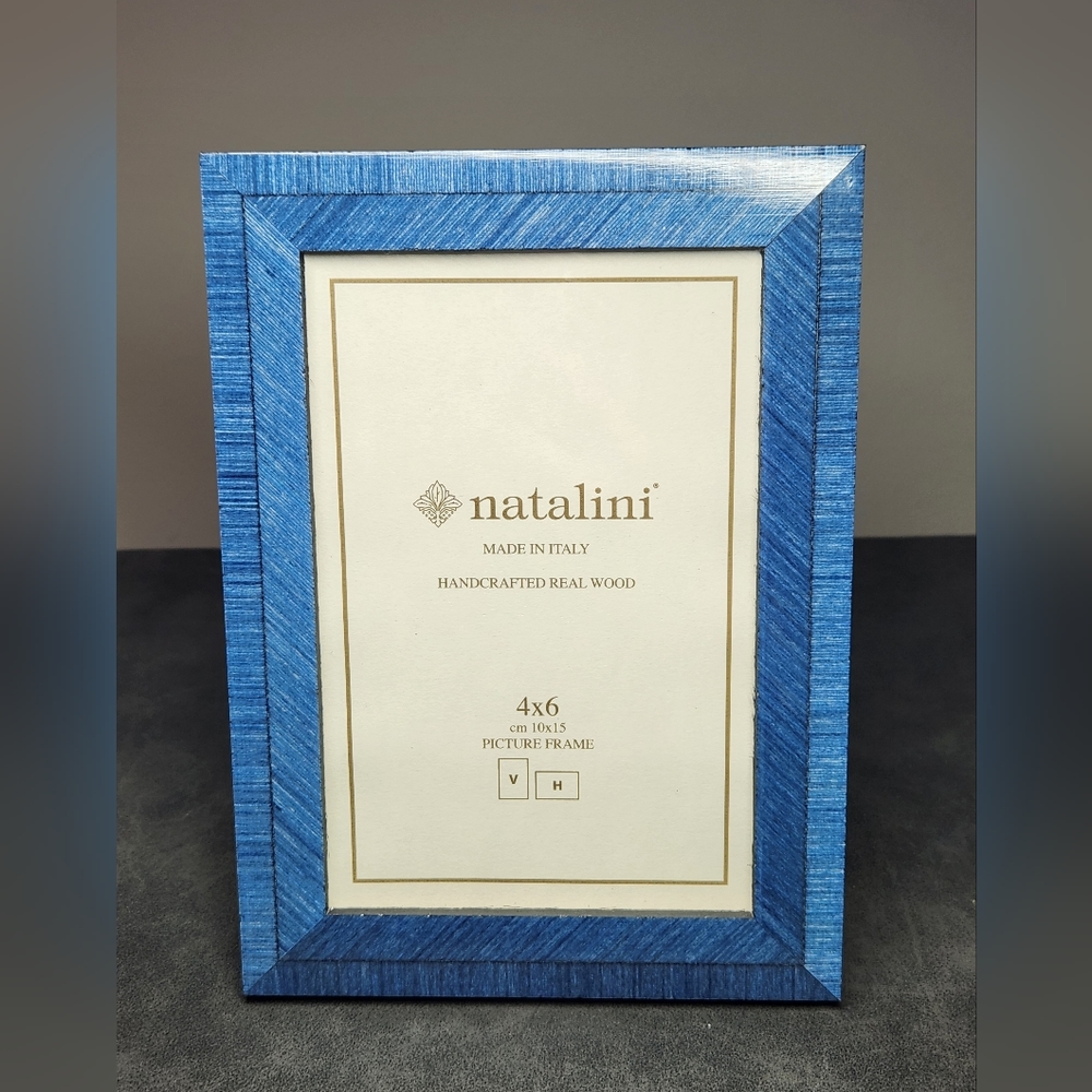 Natalini, Photo/Picture Frame, Made in Italy, 4 x 6, Textured Blue